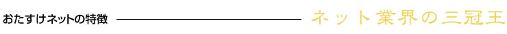 おたすけネットの特徴　ネット業界の三冠王